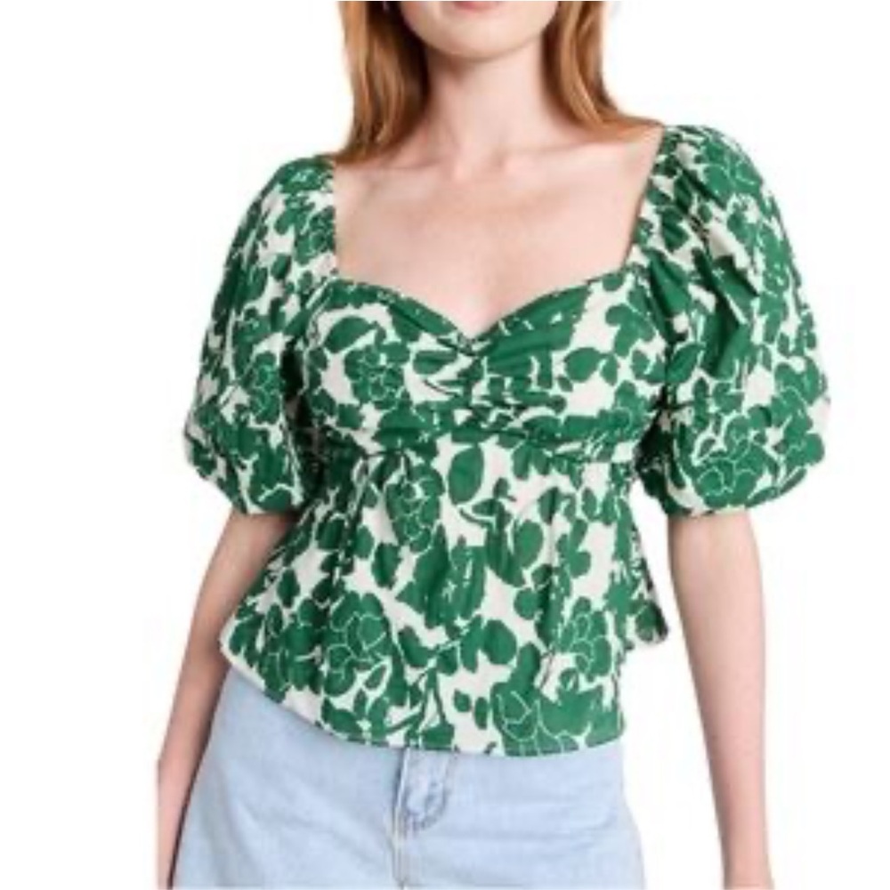 FREE THE ROSES PEPLUM TOP NWT! Size L
